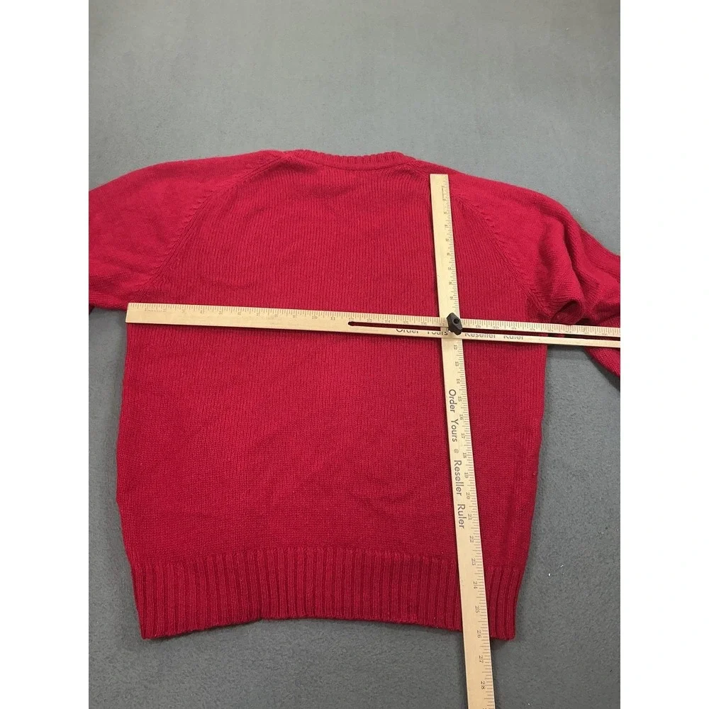 Jacobson's Sweater Mens Large Red 100% Wool Crewneck Knit‎ Pullover Hong Kong